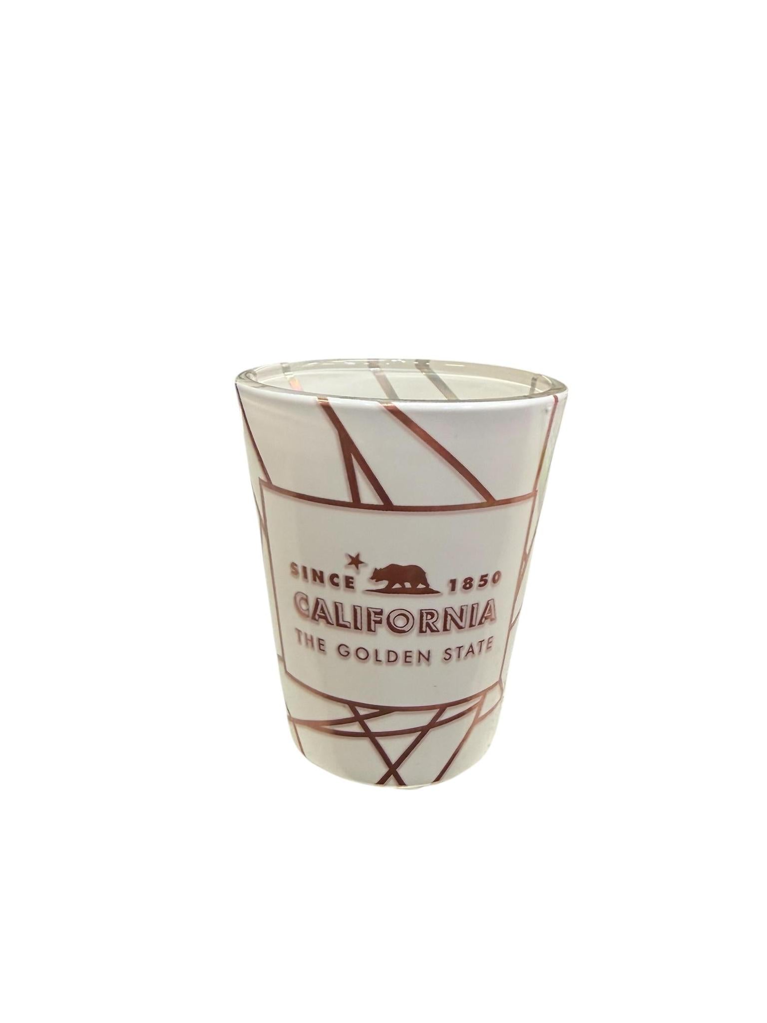 Shot Glass White CA Bronze