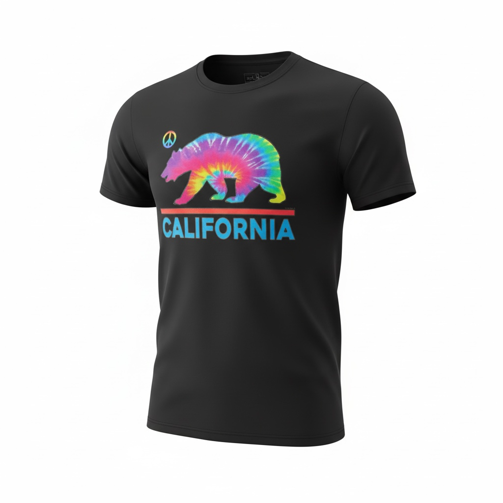 Youth T-Shirt California Tye-dye bear
